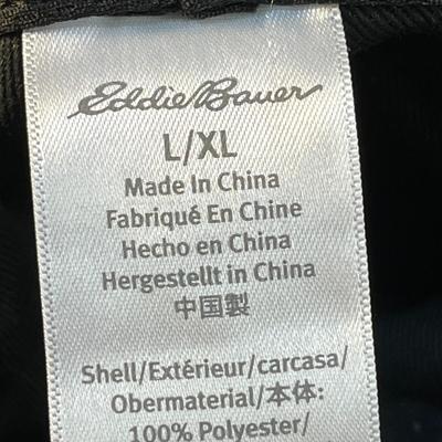 EDDIE BAUER DOWN FILLED BLACK THERMAL CAP WITH SHERPA FOLD DOWN EAR PROTECTION