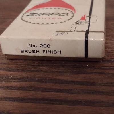 Vintage Zippo Brush Finish No. 200 Lighter with Box