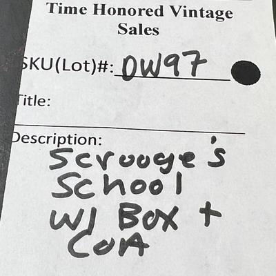 David White Scrooge school house with box
