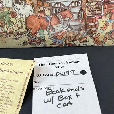 David White Bookends with Box and COA
