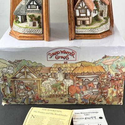 David White Bookends with Box and COA