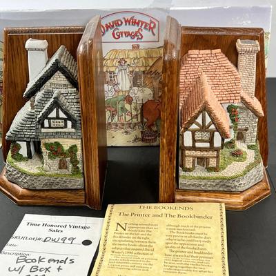 David White Bookends with Box and COA