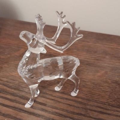 Swarovski Silver Crystal Reindeer with Box