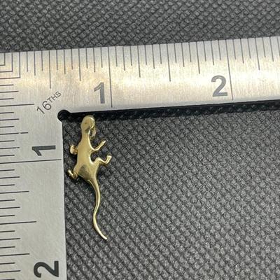 Tiny 14k gecko pendant