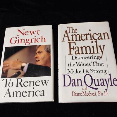 2 SIGNED BOOKS BY THE AUTHORS NEWT GINGRICH & DAN QUAYLE