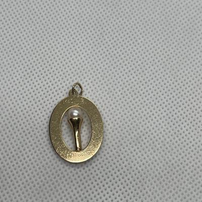 14k Golf Tee w/ Pearl pendant