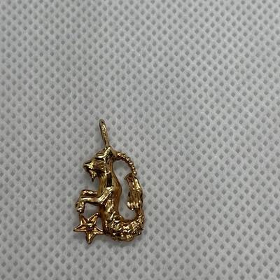 14k Capricorn Sea Goat pendant