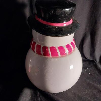 SNOWMAN COOKIE JAR-CRYSTAL BELL SNOWMAN RINGER-SNOWMAN ORNAMENTS