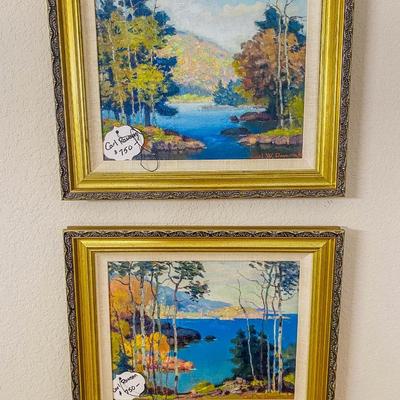 Lot 11 - Original Paintings by Carl W. Rawson and accent chair