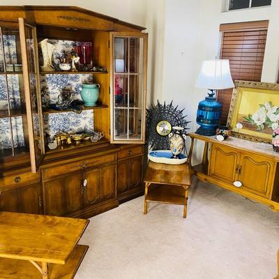 Lot 14 - Living room Hutch and Mid Century decor