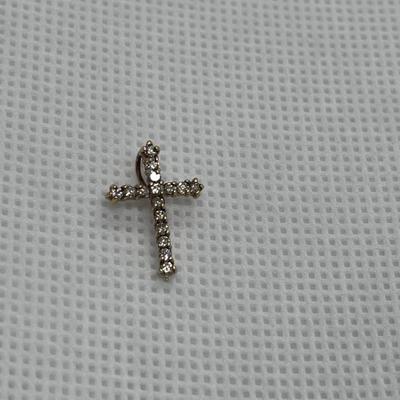 10k Gold Diamond Cross Pendant