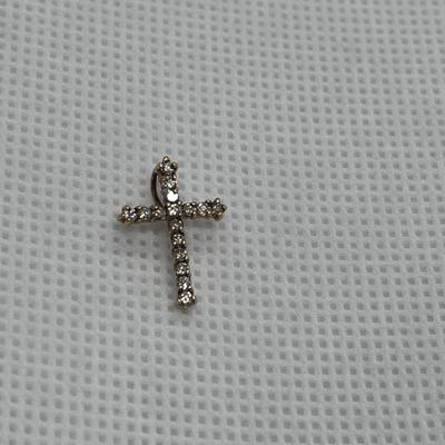 10k Gold Diamond Cross Pendant