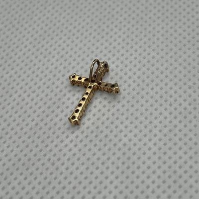 10k Gold Diamond Cross Pendant