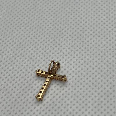 10k Gold Diamond Cross Pendant