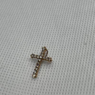 10k Gold Diamond Cross Pendant