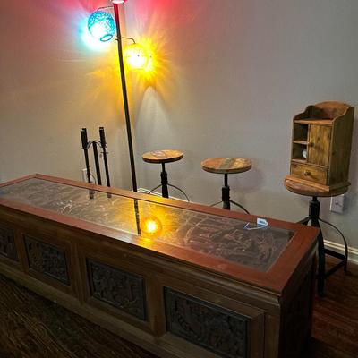 Lot 21: Colorful Lamp, Long Asian Dresser  & More