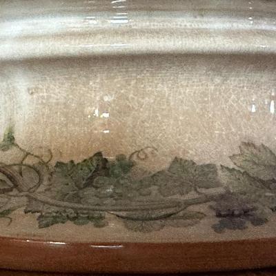 Antique STAPLE Repair Cherub Decorated Punch Bowl