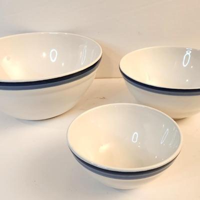 Lot #98  Lot of 3 Pfaltzgraff Mixing Bowls