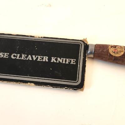Lot #111  Vintage Chinese Cleaver Knife in Sleeve