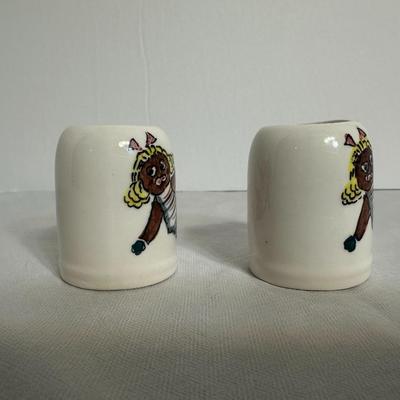 Two Midcentury  2" Vintage Steins