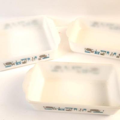 Lot #117  Fire King Blue Heaven 3 Piece Casserole Set