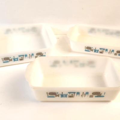 Lot #117  Fire King Blue Heaven 3 Piece Casserole Set