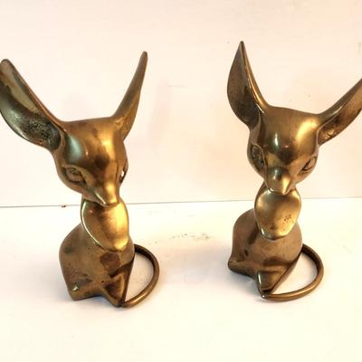 Lot #118  Pair Mid Century Brass Mice