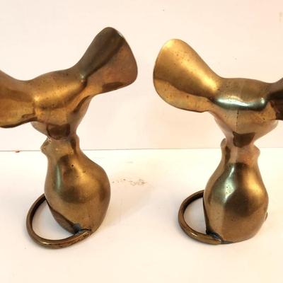Lot #118  Pair Mid Century Brass Mice