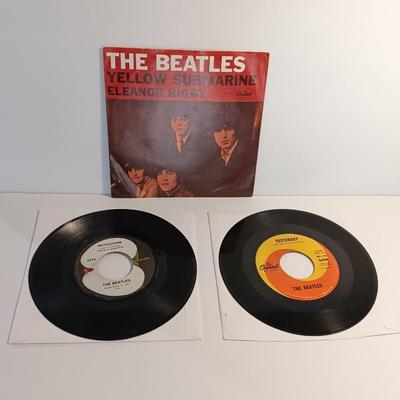 Three Beatles Records LPs - Yellow Submarine - Yesterday - Revolution