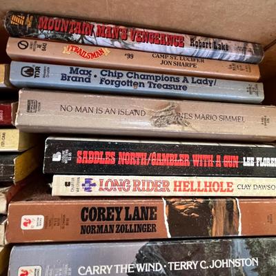 Box of vintage Western Books