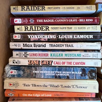 Box of vintage Western Books