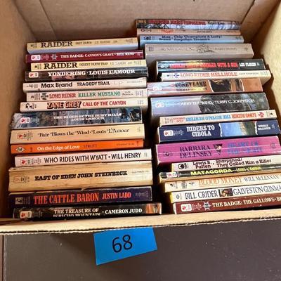 Box of vintage Western Books
