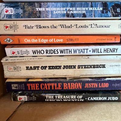Box of vintage Western Books