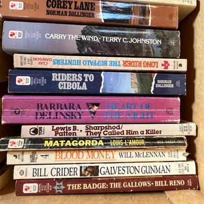 Box of vintage Western Books