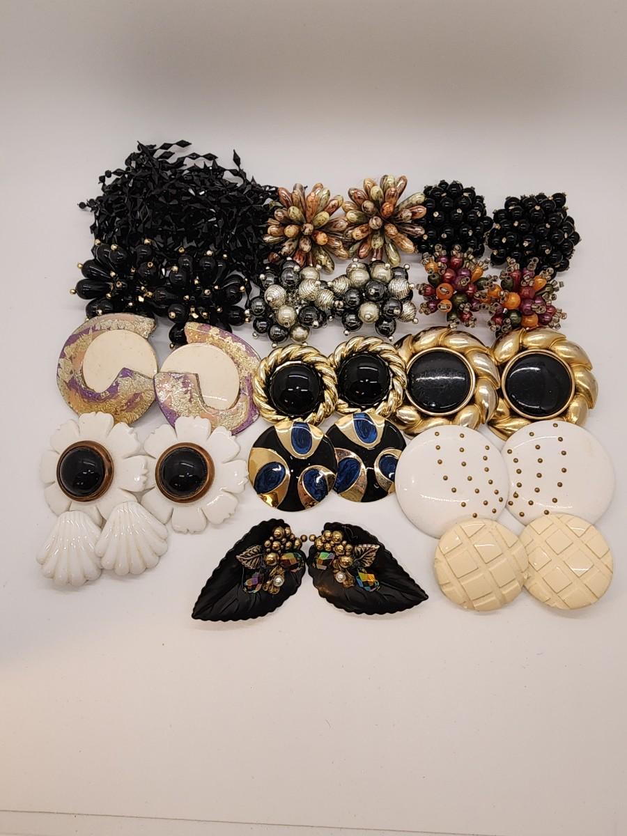 LOT 25 Big and Beautiful Clip on Earrings lot