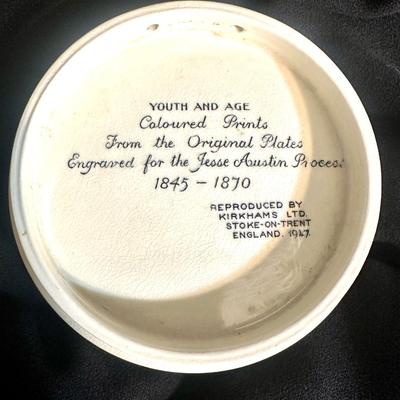 â€œYouth and Ageâ€ Vintage Ceramic Pot Lid