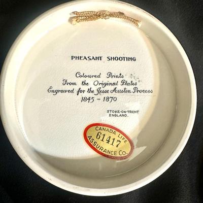 â€œPheasant Shootingâ€ Vintage Ceramic Pot Lid