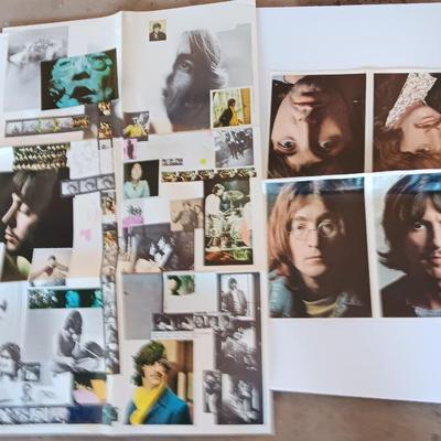 Two Beatles posters - All Lyrics 1968 - and headshots