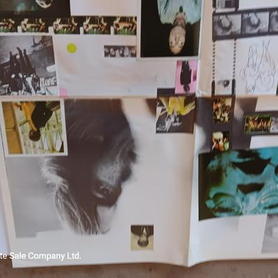Two Beatles posters - All Lyrics 1968 - and headshots
