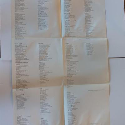 Two Beatles posters - All Lyrics 1968 - and headshots