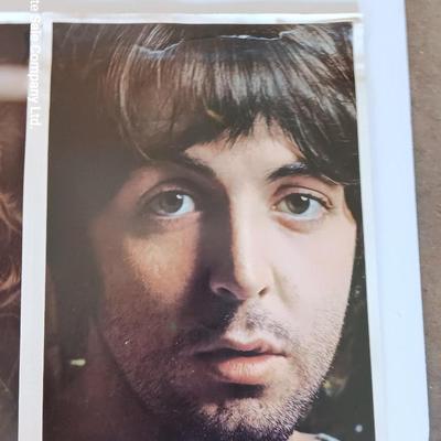 Two Beatles posters - All Lyrics 1968 - and headshots