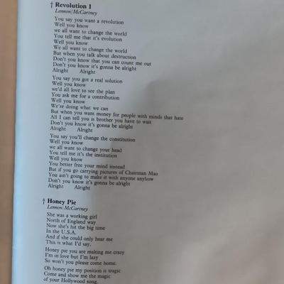 Two Beatles posters - All Lyrics 1968 - and headshots