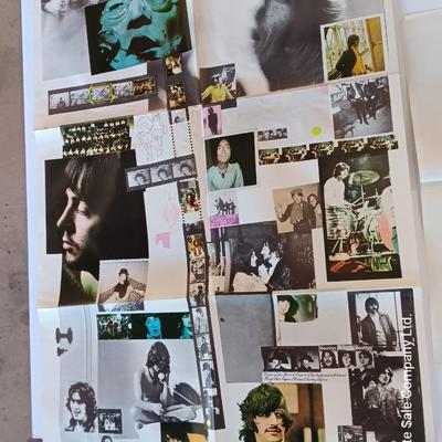 Two Beatles posters - All Lyrics 1968 - and headshots