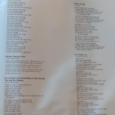Two Beatles posters - All Lyrics 1968 - and headshots