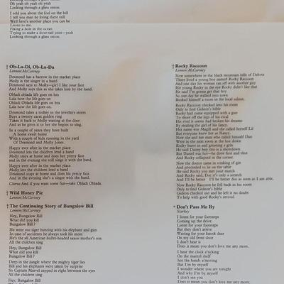 Two Beatles posters - All Lyrics 1968 - and headshots