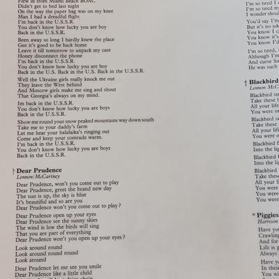 Two Beatles posters - All Lyrics 1968 - and headshots