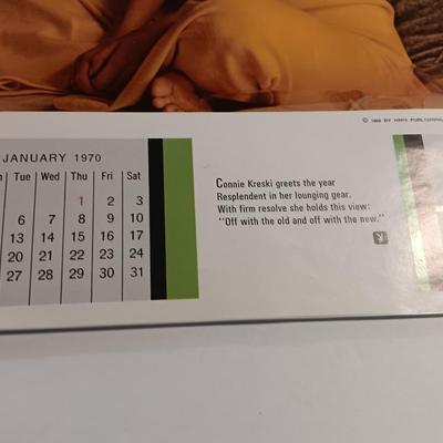 Complete 12-month 1971 Playboy Playmate calendar with paper cover