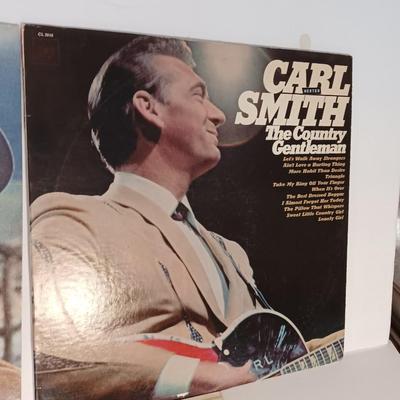 Three Carl Smith Records LP's- A gentleman in love - The country Gentleman - Satisfaction Guaranteed