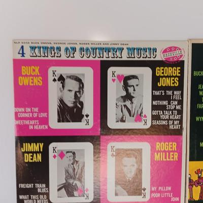Three country Records LP's -Kings of Country ,usic - The world of Country music and live from Nashville
