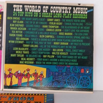 Three country Records LP's -Kings of Country ,usic - The world of Country music and live from Nashville